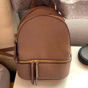 Beige mini backpack
